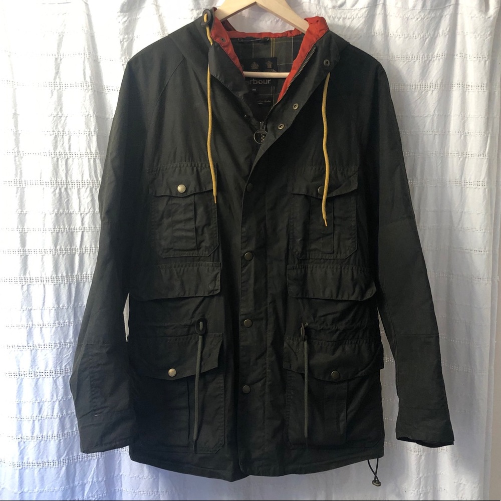 Barbour Women's Wax Hooded Coat Green Medium
